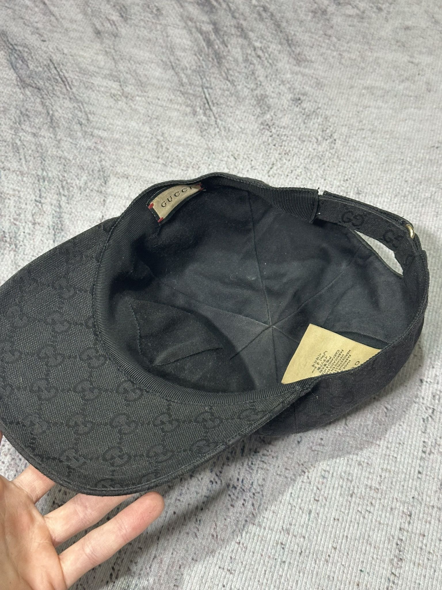 Gucci Gucci Hat GG Monogram Leather Patch Logo Black Size ONE SIZE - 9 Thumbnail