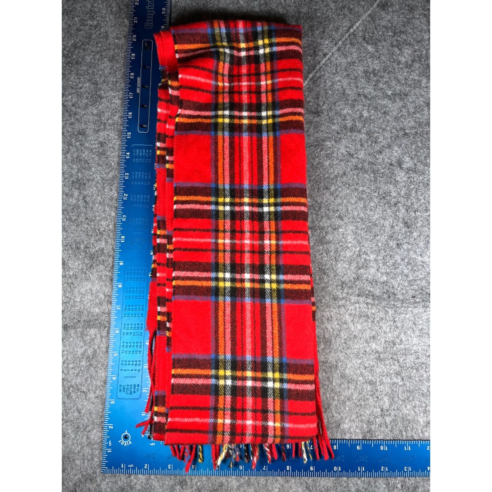 Vintage Unbranded Scarf Rectangle Knit Plaid Red 100% Acrylic Fringe Neck Warmer Winter Fall Unisex Adults Adults Red Knit Fringe Scarf Size ONE SIZE - 3 Thumbnail