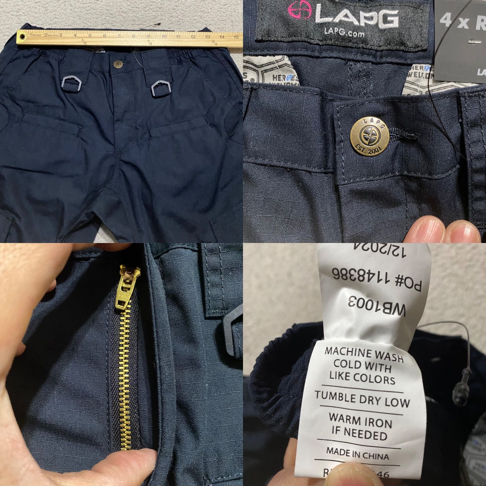 Vintage LAPG Womens Pants Blue Cargo Ripstop Tactical Utility Straight Work OPS Size 27" / US 4 / IT 40 - 8 Thumbnail