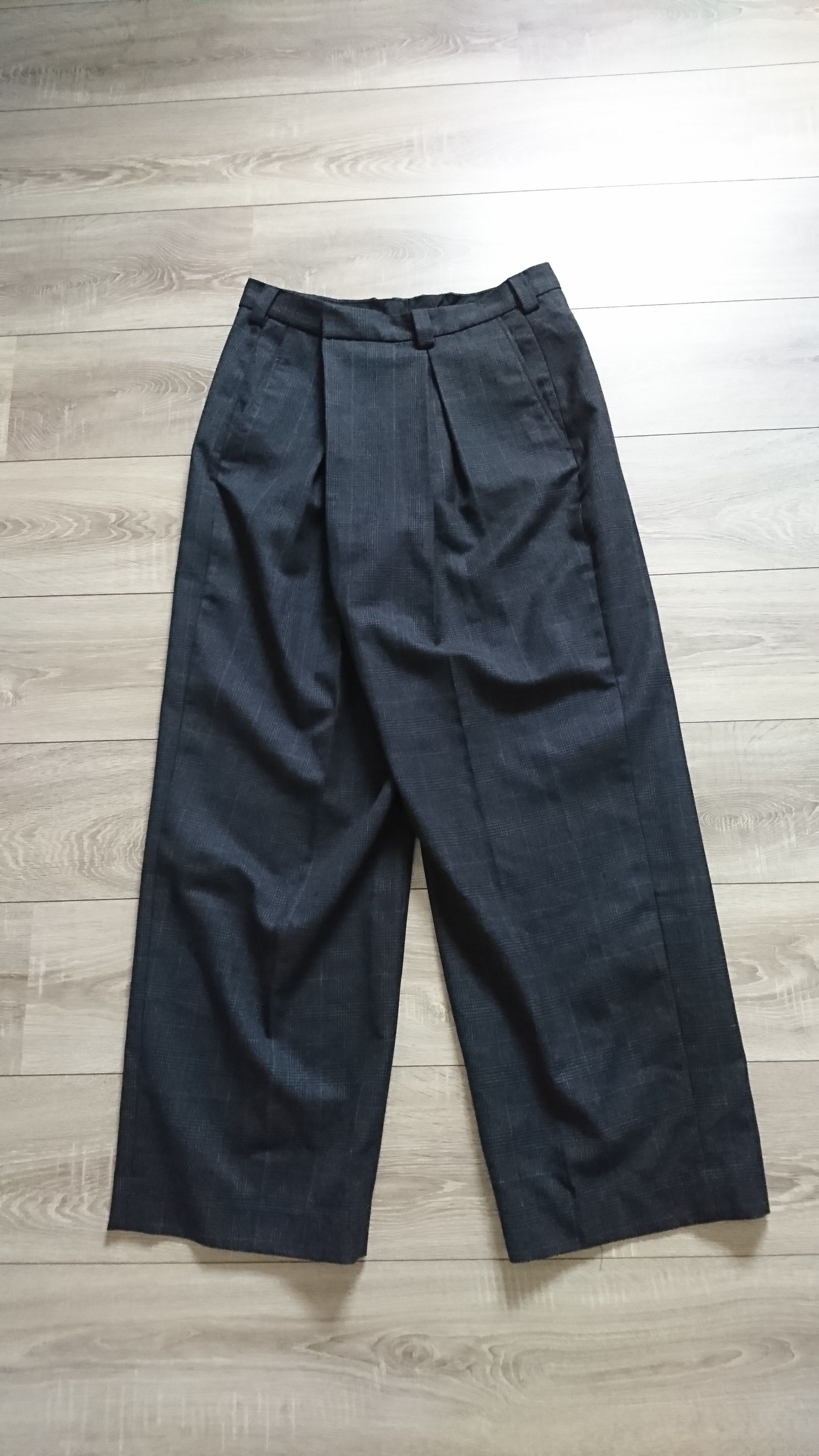 Pre-owned Acne Studios Grey Checkered Wrap Trousers (size 48)