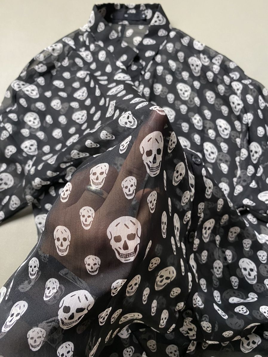 Hysteric Glamour × If Six Was Nine × Le Grande Bleu (L.G.B.) UGIZ Skull Full Printed Gothic Mesh Button Shirt Size US L / EU 52-54 / 3 - 2 Thumbnail