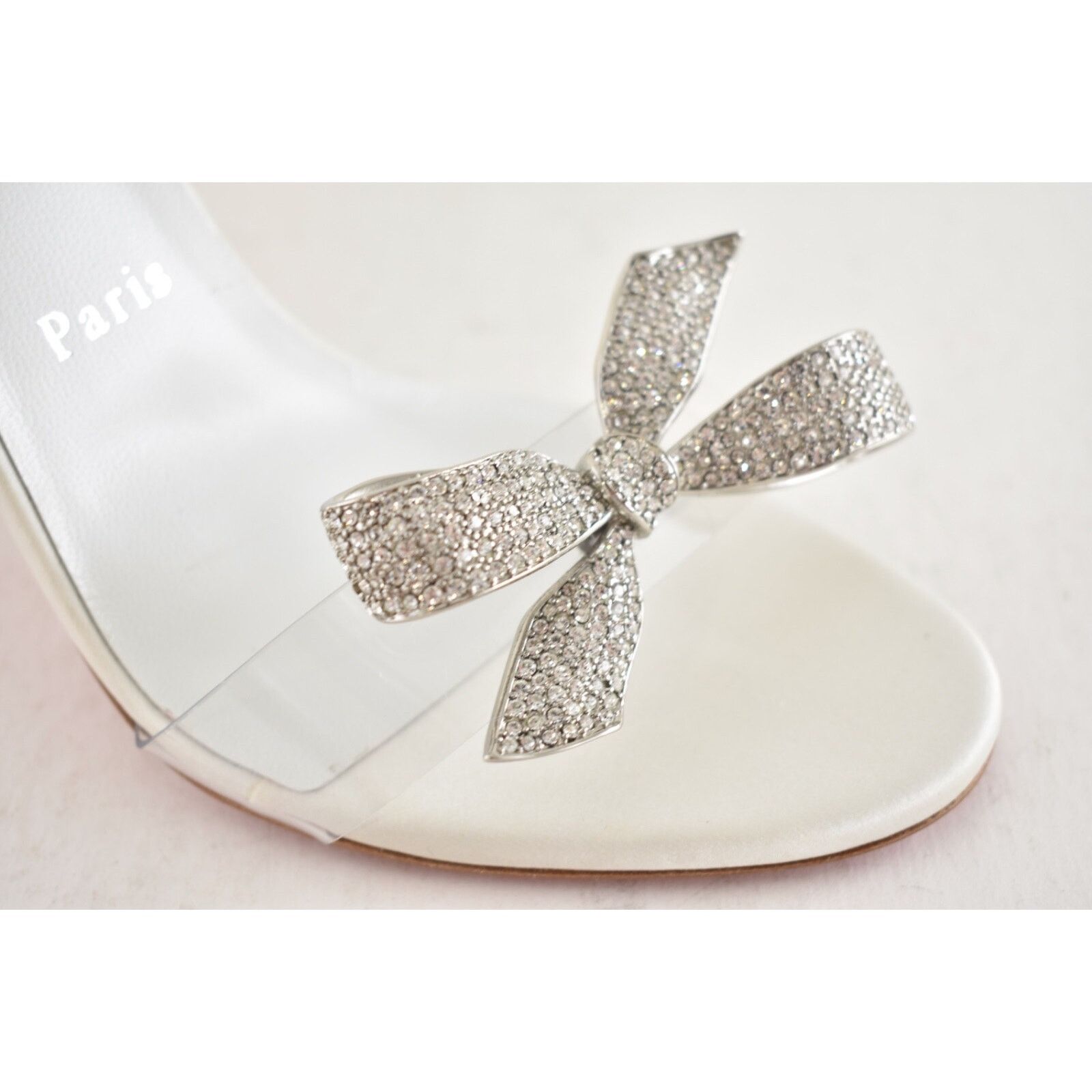 Christian Louboutin Christian Louboutin Astrinodo 100 Ivory PVC Bow Lace Up Size US 7 / IT 37 - 13 Thumbnail