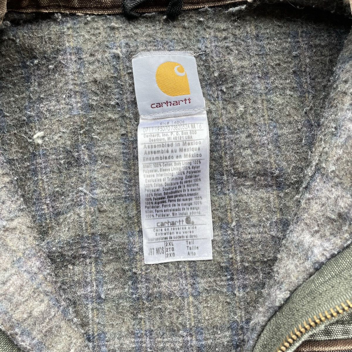 Carhartt × Vintage Vintage Moss Green Carhartt Detroit Jacket Blanket Lined 90s Size US XXL / EU 58 / 5 - 10 Thumbnail