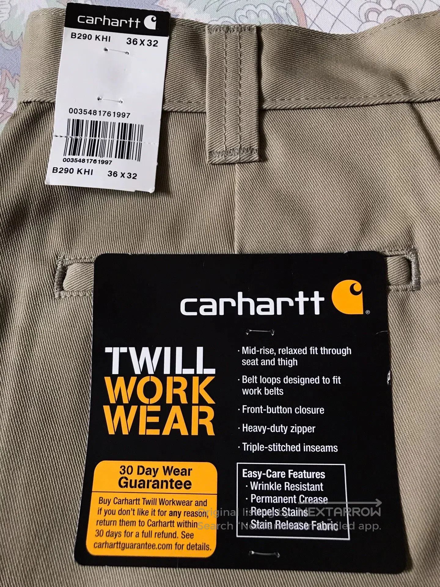 Carhartt Carhartt B290 Khaki W36L32 Work Pants. Size US 36 / EU 52 - 8 Thumbnail