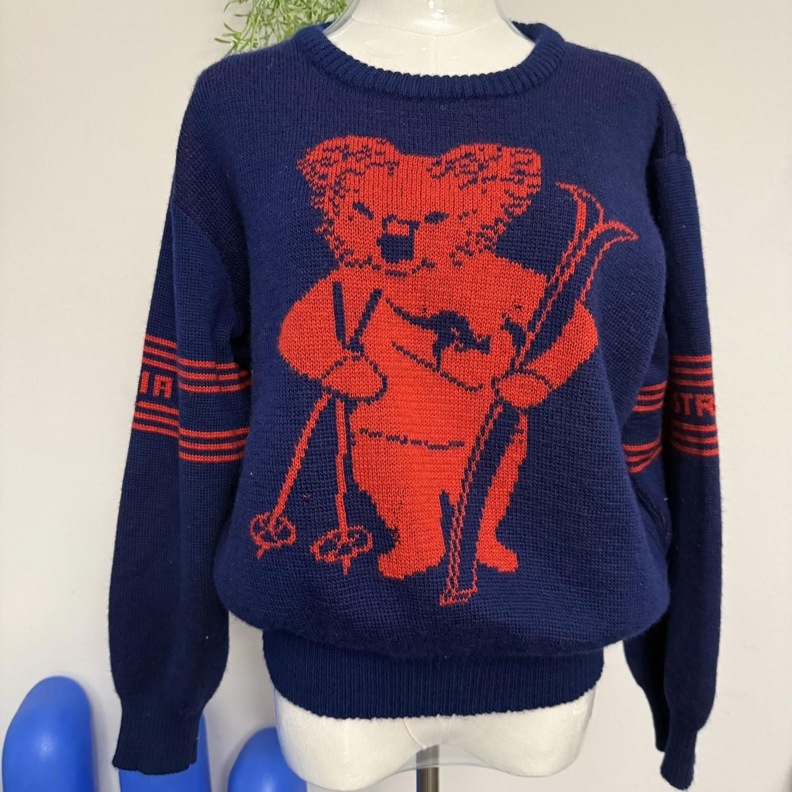 Designer 80s Vintage wool Ski Australia Koala Knit Small Size S / US 4 / IT 40 - 1 Thumbnail