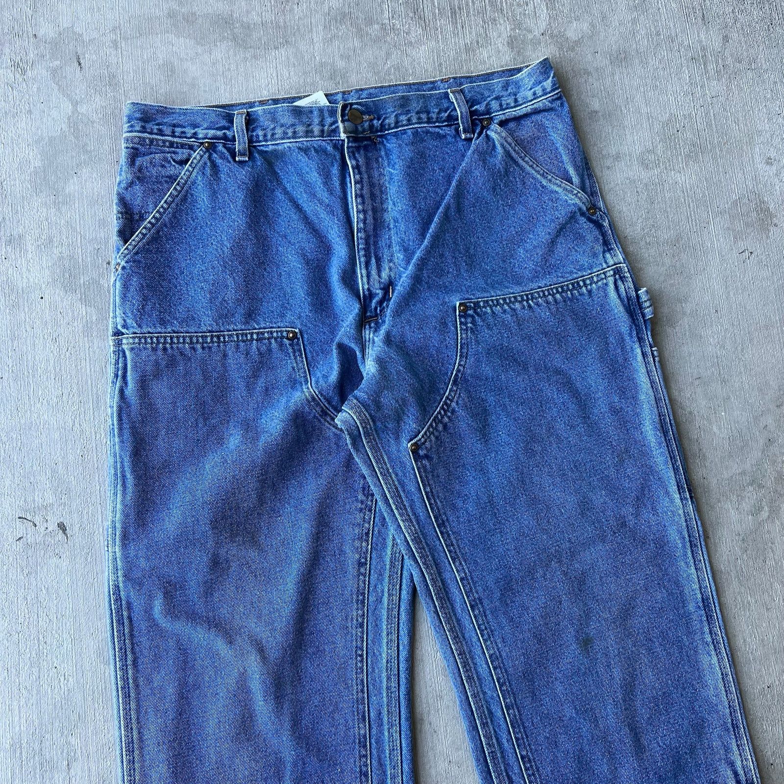 Carhartt × Vintage Carhartt denim blue jeans double knee work carpenter pants Size US 36 / EU 52 - 2 Thumbnail