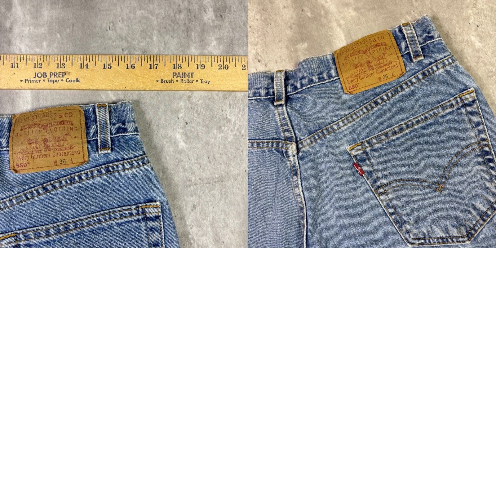 Levi's VINTAGE Levi's 550 Mens 36 Relaxed Denim Shorts Blue Medium Wash 35550-1891 Bermuda 5-Pocket Design Jeans Shorts Casual Retro 90s Mens Women? Size US 36 / EU 52 - 8 Thumbnail