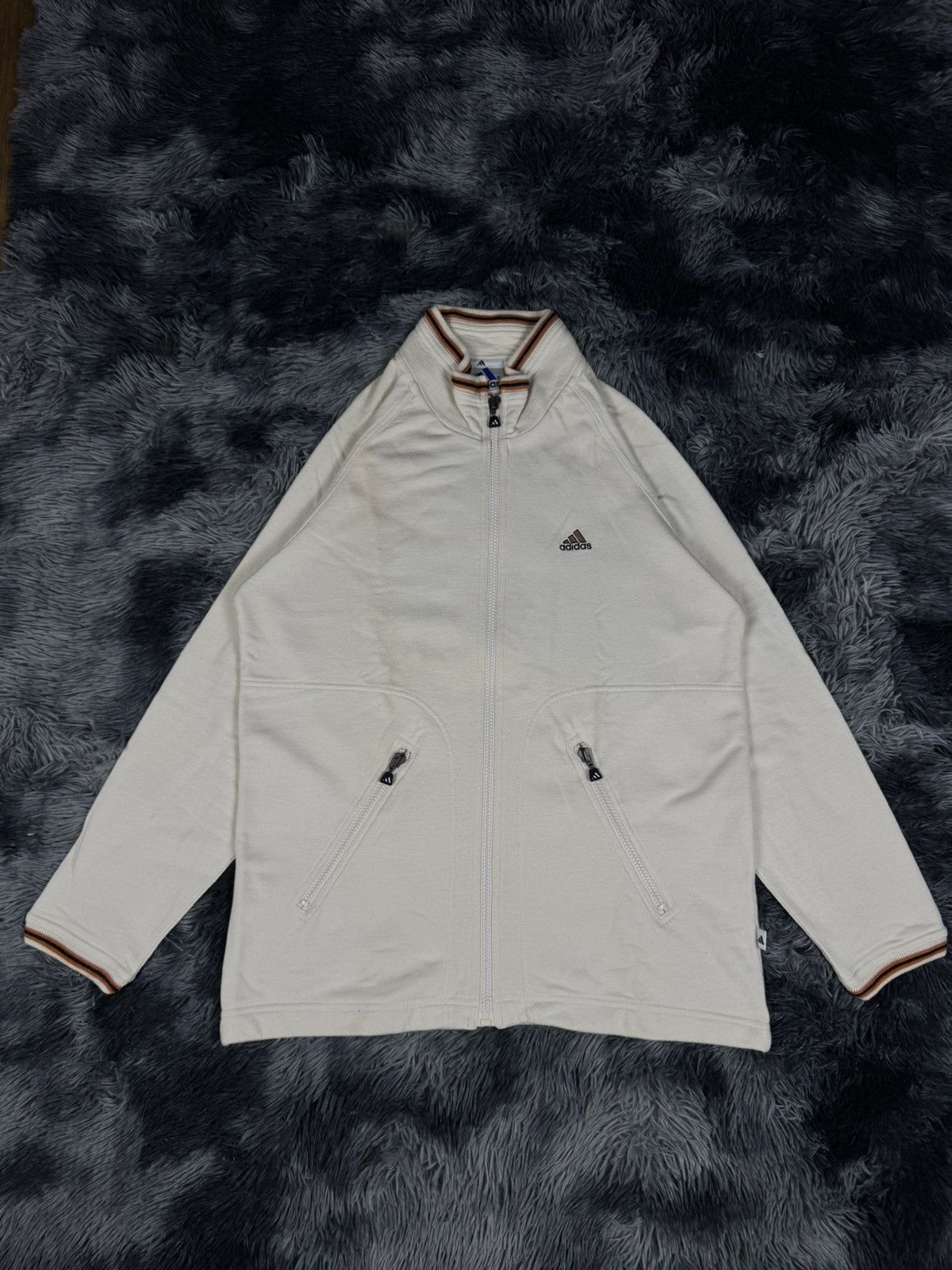 Adidas Adidas – Vintage Jacket – Cream/Off-White – Size M 👕 Size US M / EU 48-50 / 2 - 1 Thumbnail
