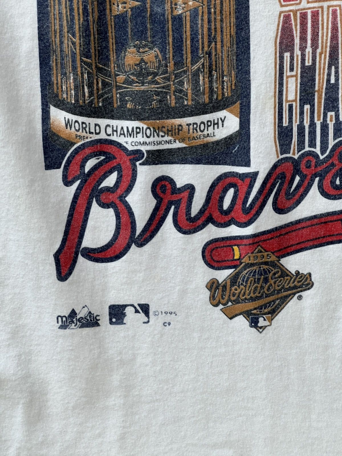 MLB Vintage 1995 MLB Atlanta Braves World Champ Baseball Medium Size US M / EU 48-50 / 2 - 7 Thumbnail