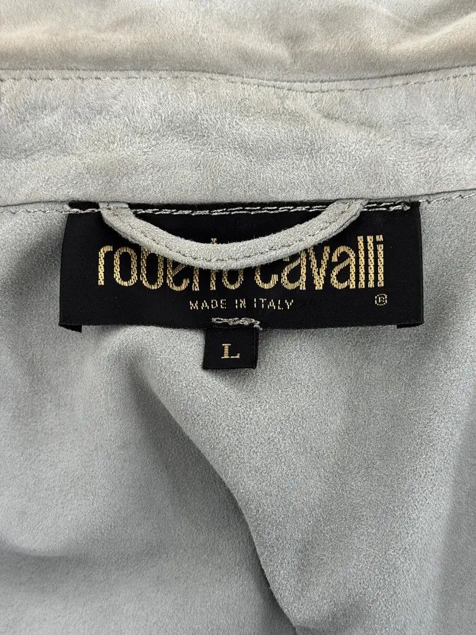 Roberto Cavalli 1990s Roberto Cavalli Baby Grey Suede Leather Shirt Size US M / EU 48-50 / 2 - 13 Thumbnail