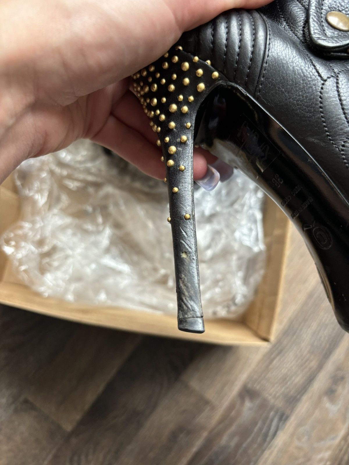 Alexander McQueen × Vintage ALEXANDER MCQUEEN SKULL HEELS LEATHER ARCHIVE SHOES BOOTS Size US 8 / IT 38 - 17 Thumbnail