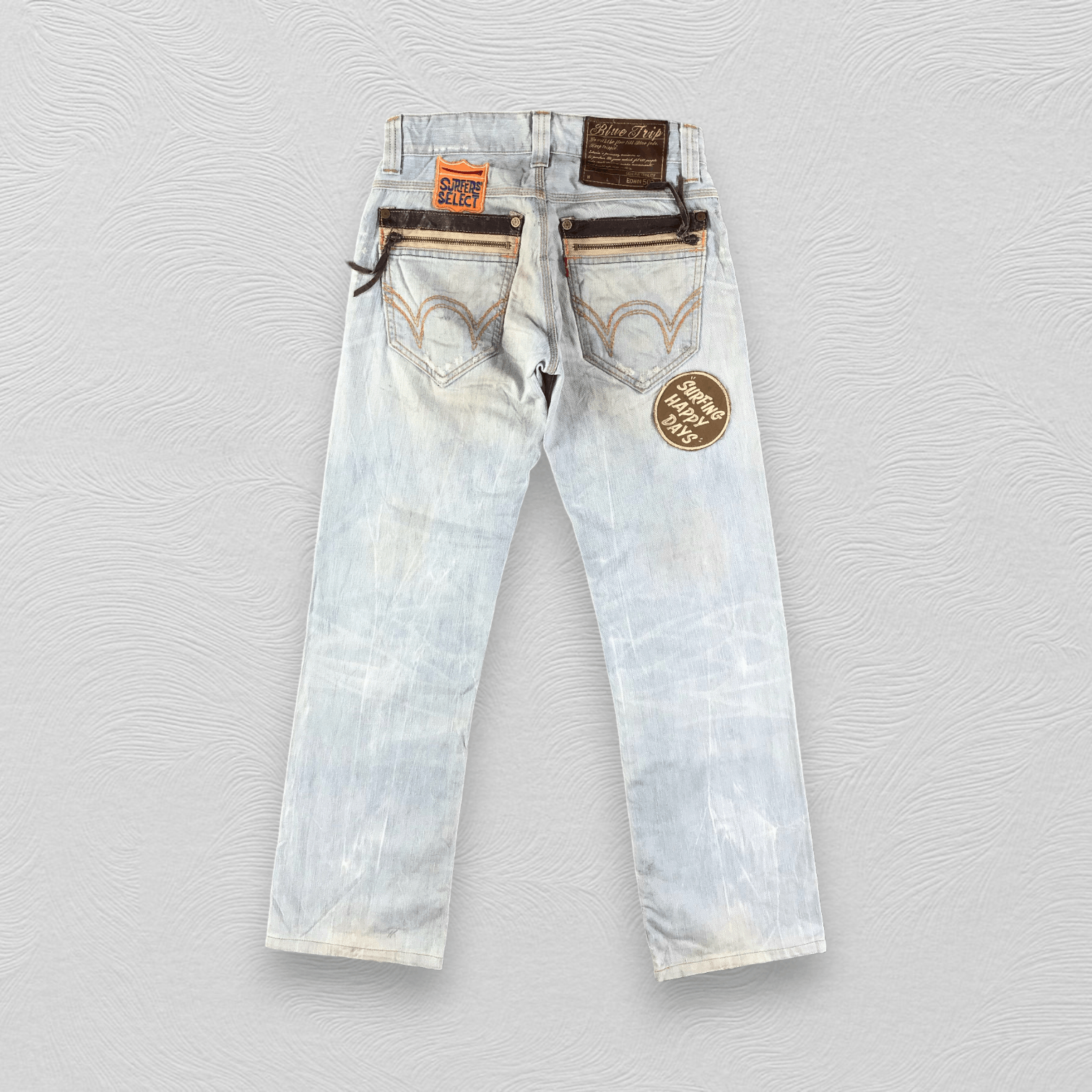 Edwin Edwin 503 Blue Trip Jeans Patchwork Denim KJ1640 Size US 28 / EU 44 - 2 Thumbnail