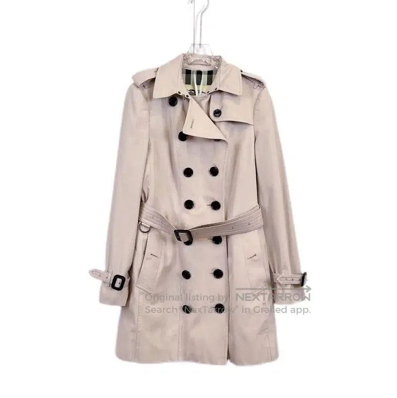 Burberry Burberry Long Pink Cotton Trench Coat. Size L / US 10 / IT 46 - 1 Thumbnail