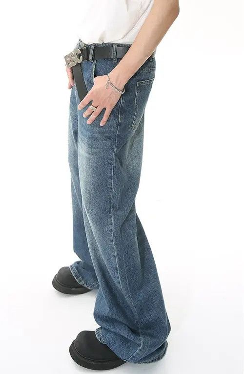 Japanese Brand × Jean Vintage washed high waist wide leg denim trousers Size US 32 / EU 48 - 3 Thumbnail