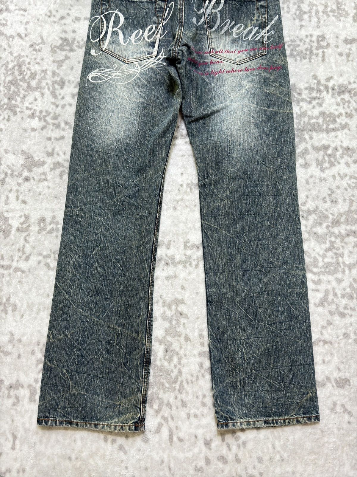 If Six Was Nine Japanese Whiskered & Claw Mark Graphic Poem Print Denim Size US 31 - 11 Thumbnail