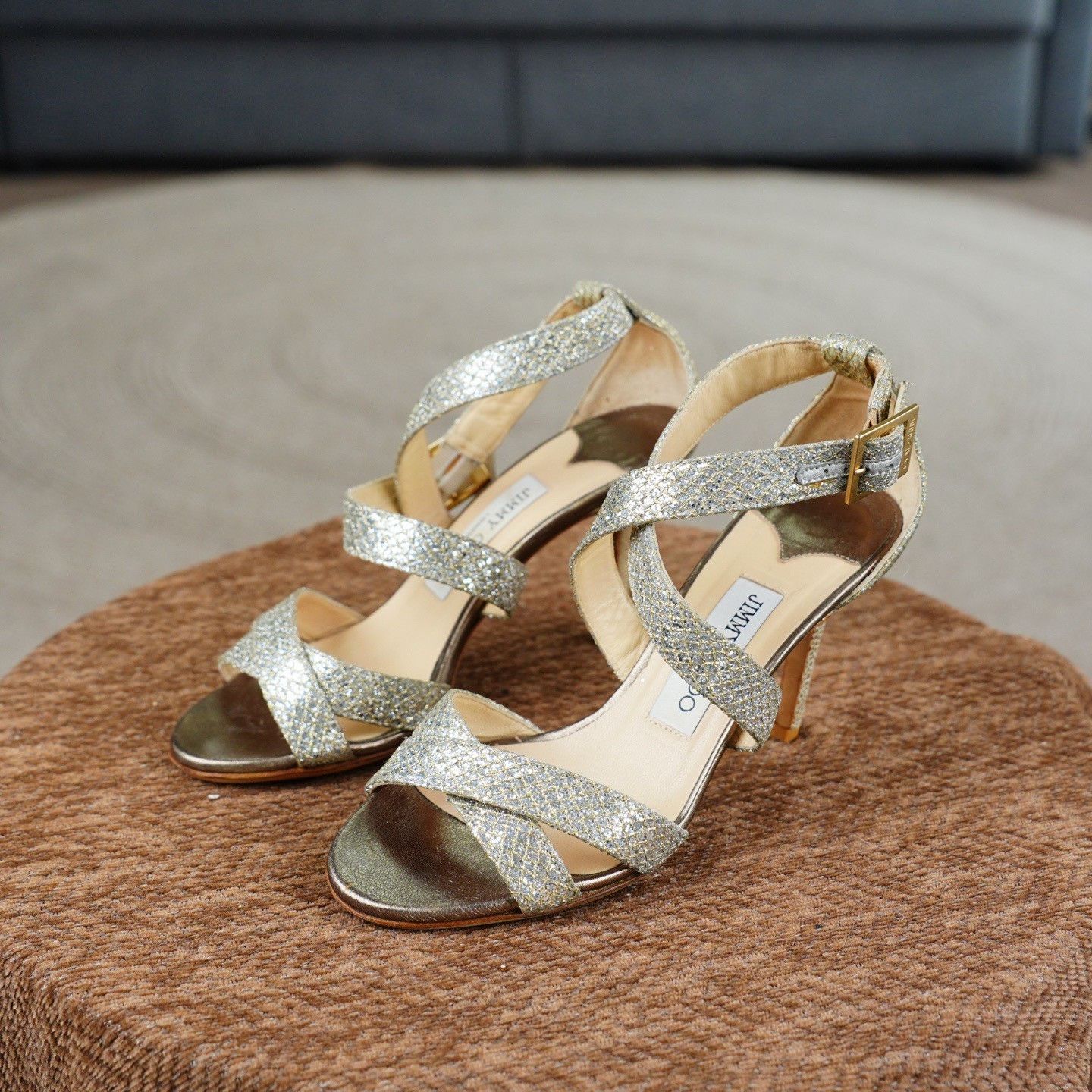 Jimmy Choo Jimmy Choo Leather Silver Sandals us_6-5 Women Size US 6.5 / IT 36.5 - 1 Thumbnail