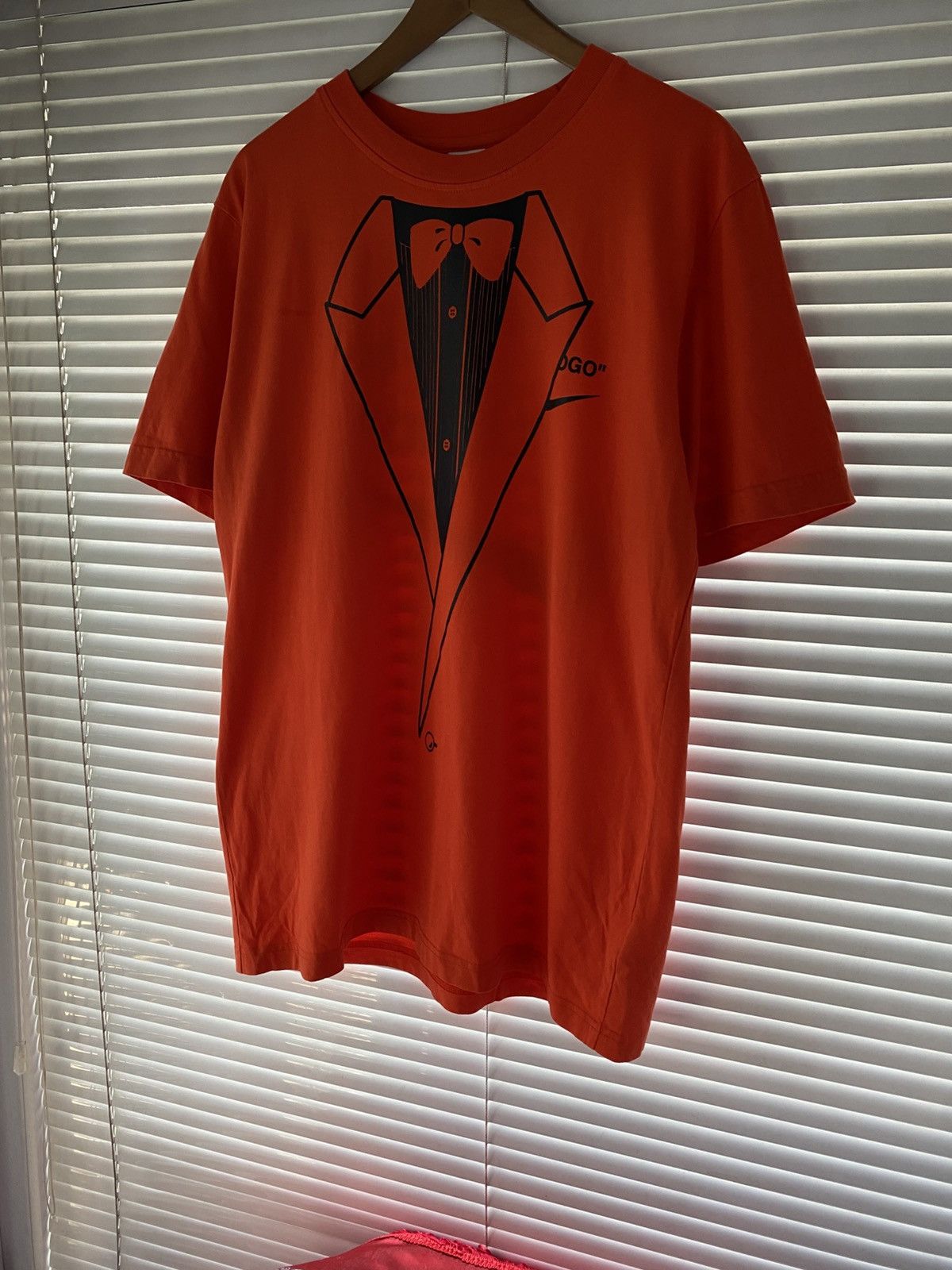 NIKE X OFF WHITE TUXEDO LOGO ORANGE BALD EAGLE VIRGIL ABLOH