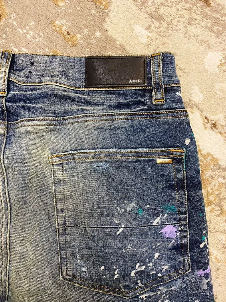 Amiri Amiri Splattered Colorful Destroyed Blue Bull Size 34 Size US 34 / EU 50 - 5 Thumbnail