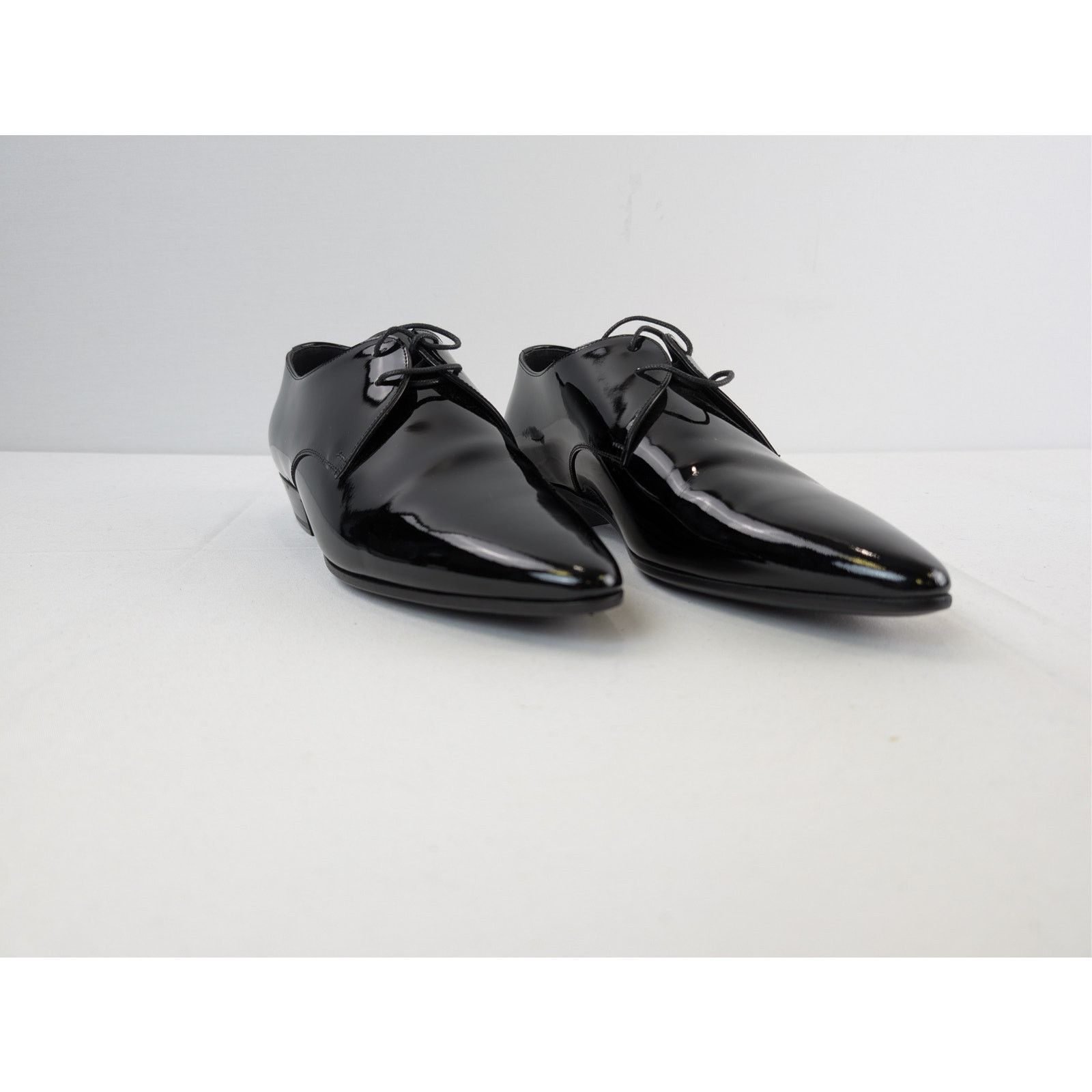 Saint Laurent Paris o1rshd Leather Lace Ups Shoe boots in Black Size US 7 / EU 40 - 5 Thumbnail