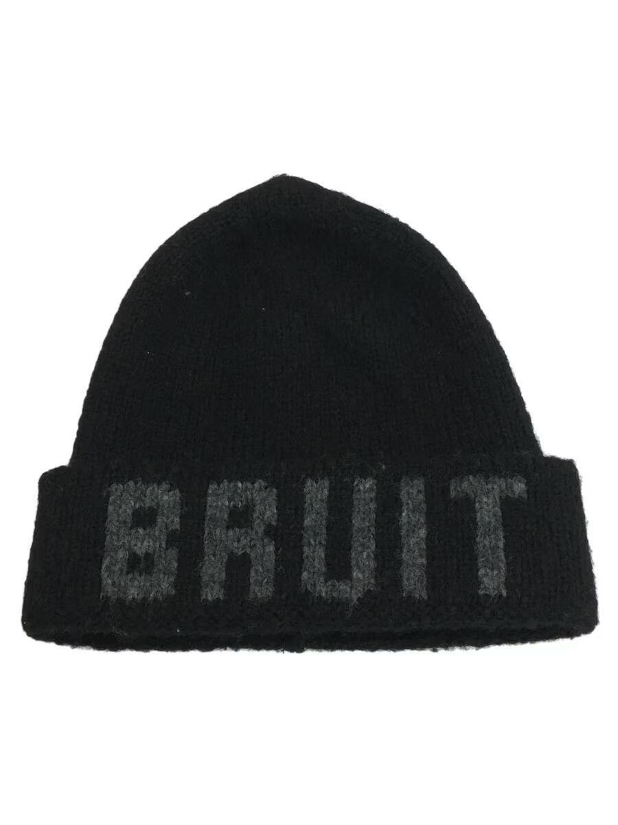 image of Undercover "bruit" Wool Knit Beanie in Black, Men's