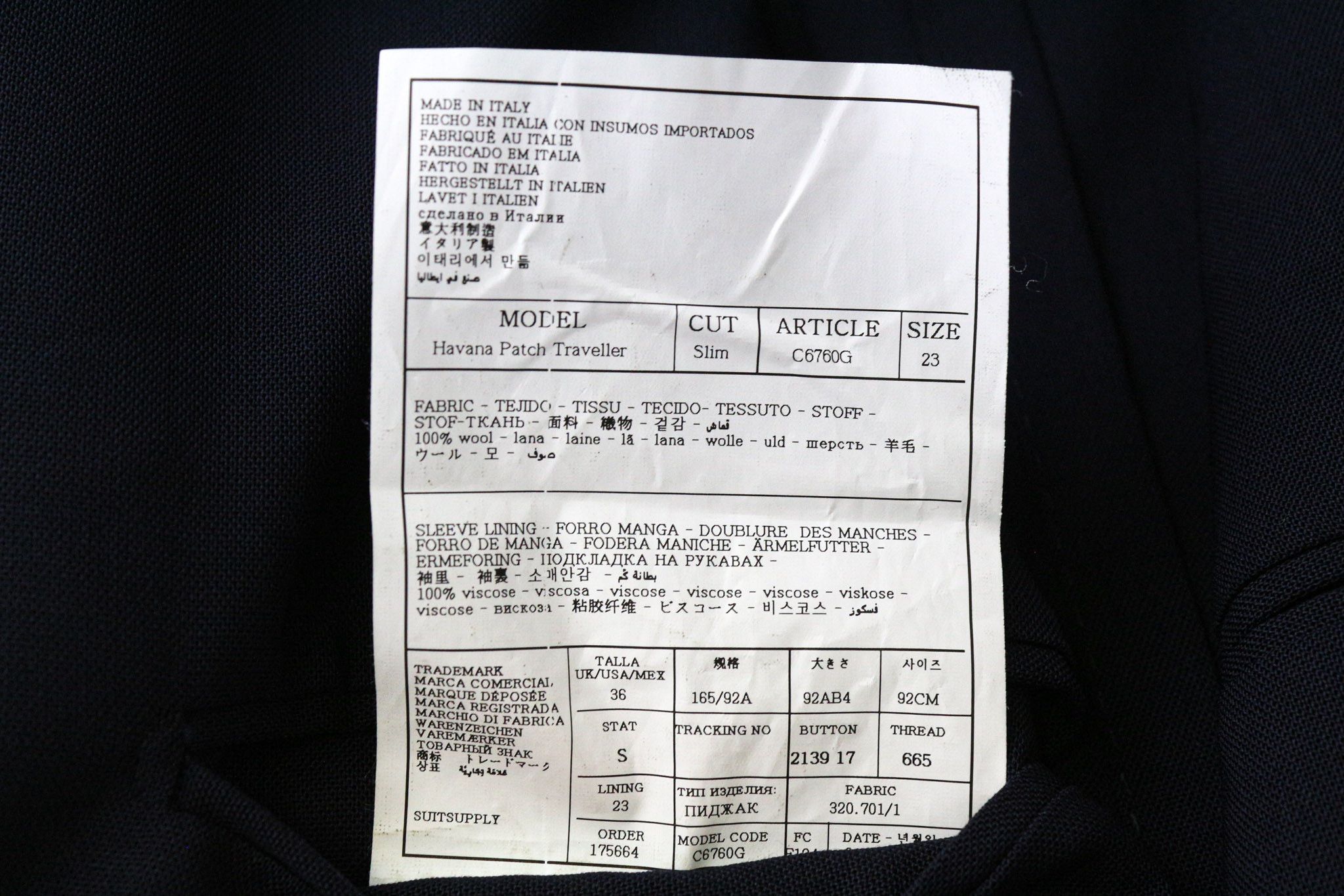 Suitsupply HAVANA TRAVELLER UK36S Wool Blue Unlined 2 Piece 77734 Size 36S - 9 Thumbnail
