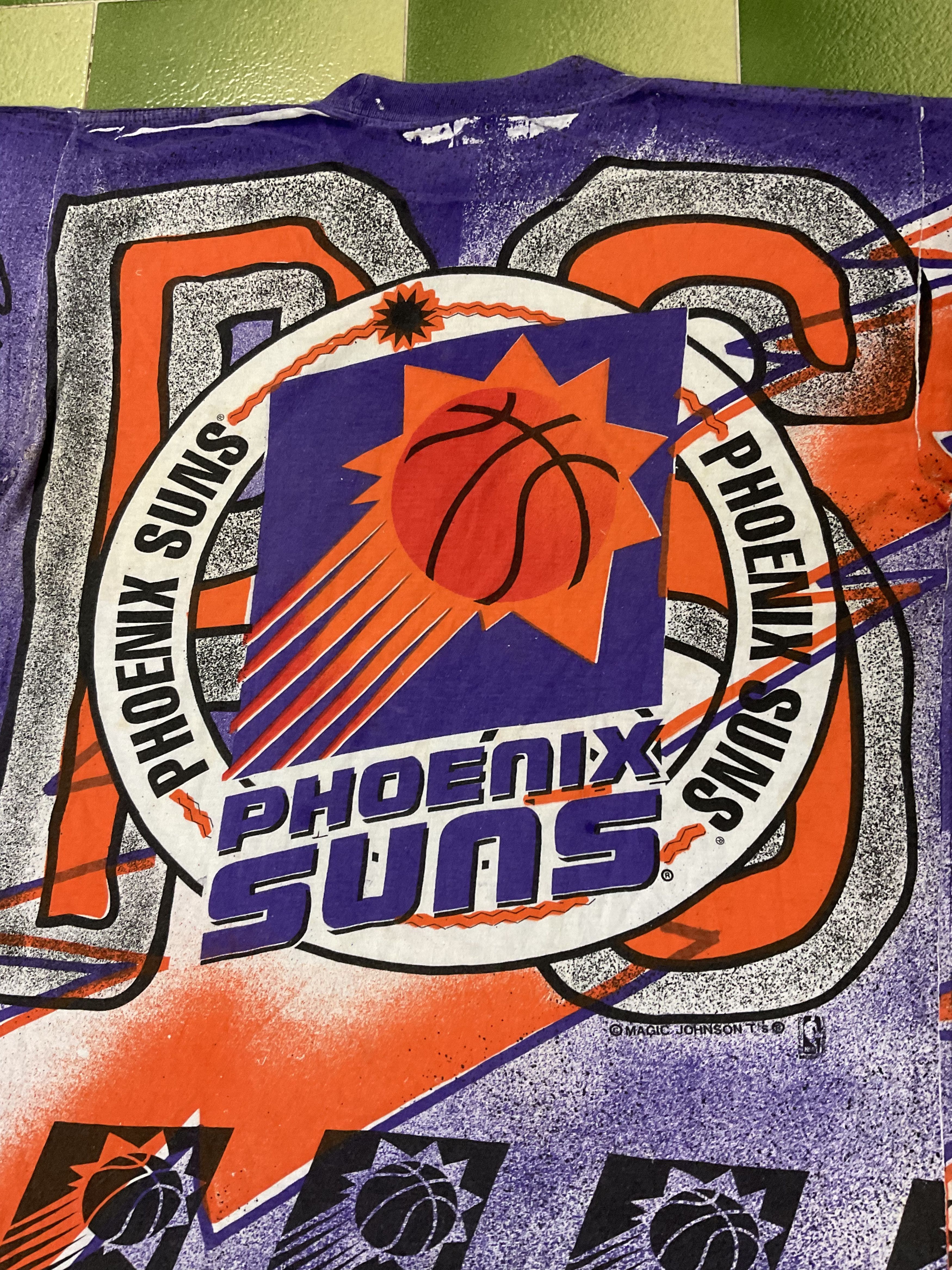 NBA Vintage 90s Phoenix Suns All Over Print T-Shirt Double Sided Size US L / EU 52-54 / 3 - 4 Thumbnail