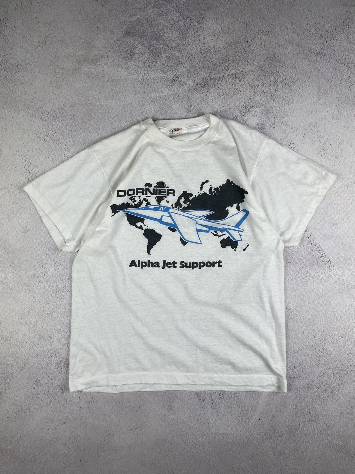 Vintage vintage t-shirts Screen Stars Dornier Alpha Jet Support L Size US L / EU 52-54 / 3 - 1 Thumbnail