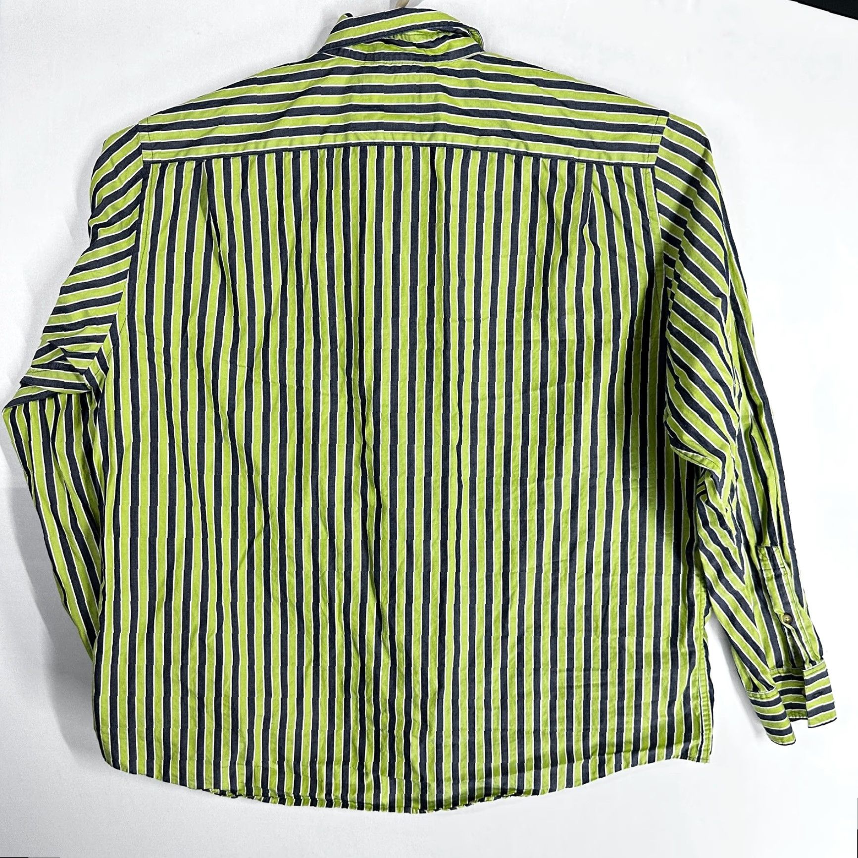 Michael Kors VINTAGE Michael Kors Button-Up Shirt 2XL Green Striped Cotton Long Sleeve Mens Retro 90s Y2K Casual Business Size US XXL / EU 58 / 5 - 3 Thumbnail