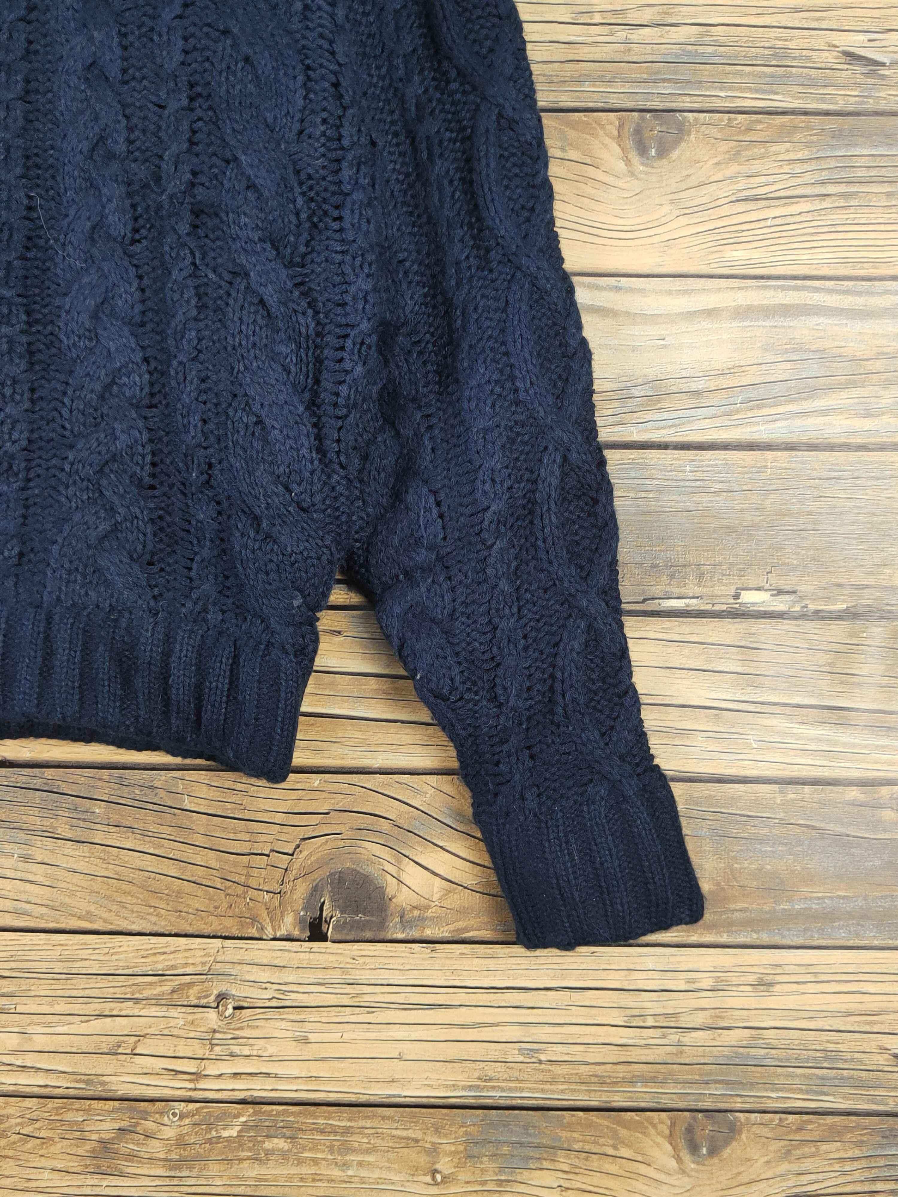 Aran Isles Knitwear × Japanese Brand × Vintage Sly Standard Navy Knitwear Sweatshirts #W1244 Size M / US 6-8 / IT 42-44 - 6 Thumbnail