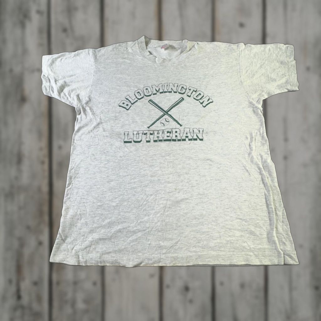 Fruit Of The Loom VINTAGE Bloomington Lutheran Shirt Mens XL Gray Fruit of the Loom Baseball 90s Tee Size US XL / EU 56 / 4 - 1 Thumbnail