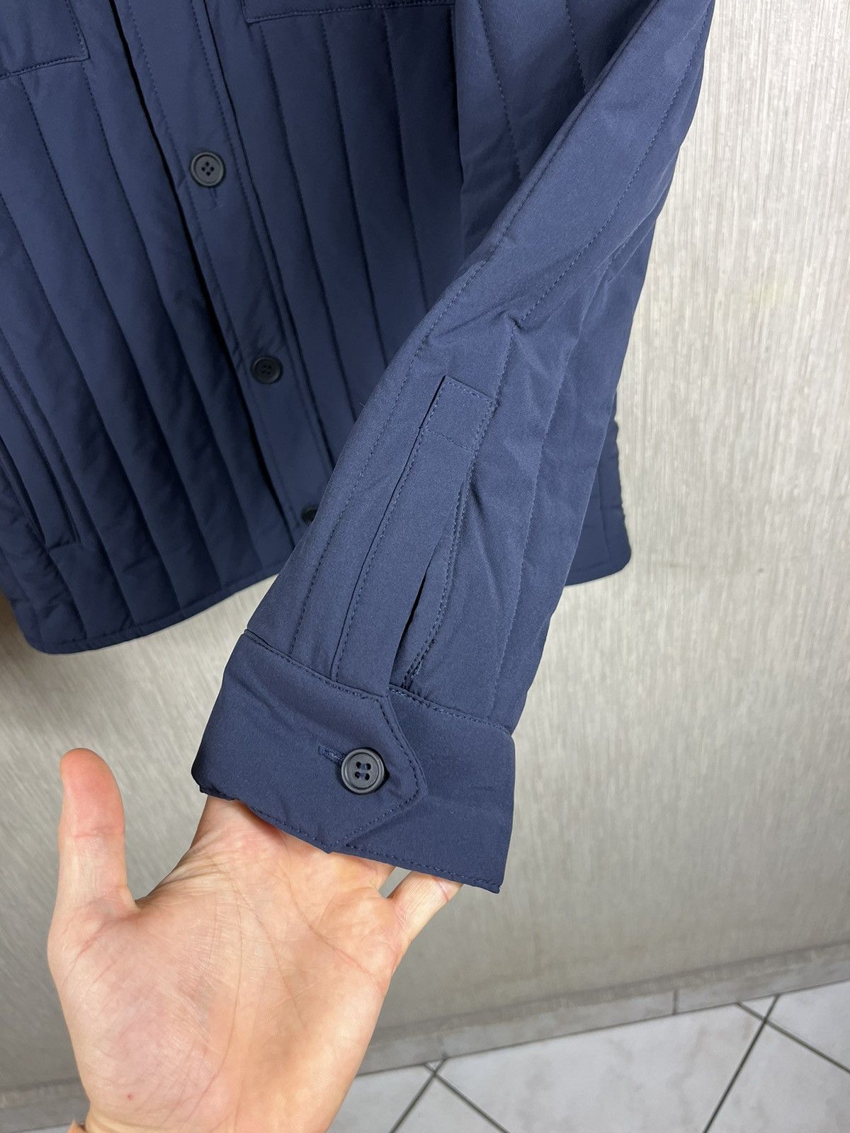 Designer × ECOALF Ecoalf light down jacket button navy puffer recycled nylon Size US M / EU 48-50 / 2 - 12 Thumbnail