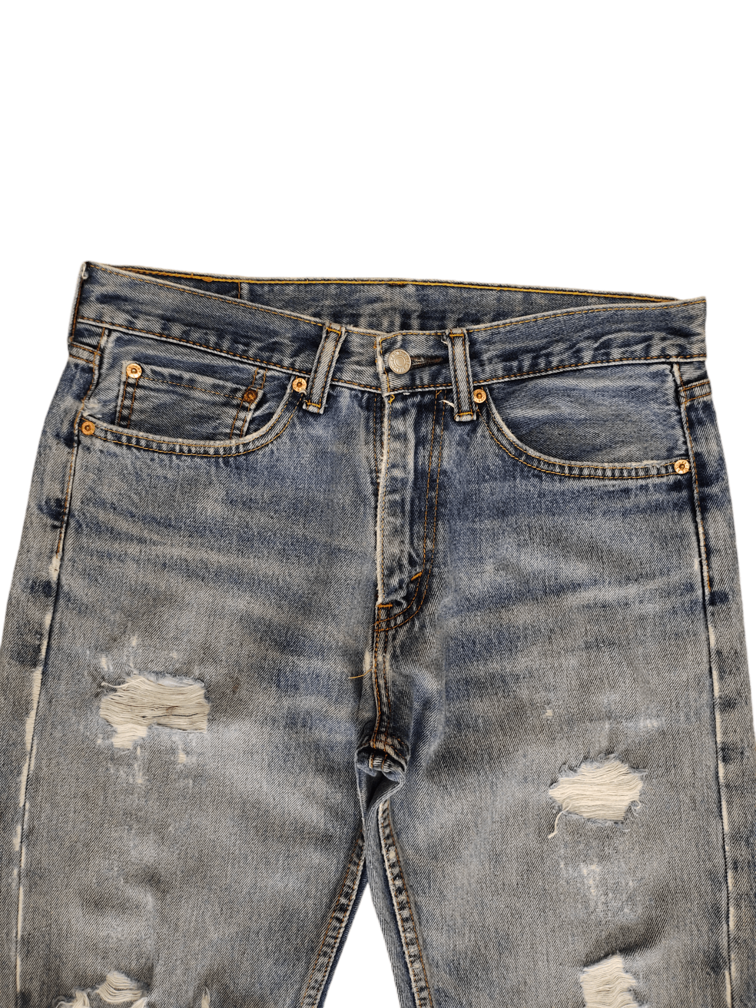 Levi's Vintage Clothing Vintage Y2k Levis 505 Distress Destroy Knee Sand Wash Jeans Size US 31 - 2 Thumbnail