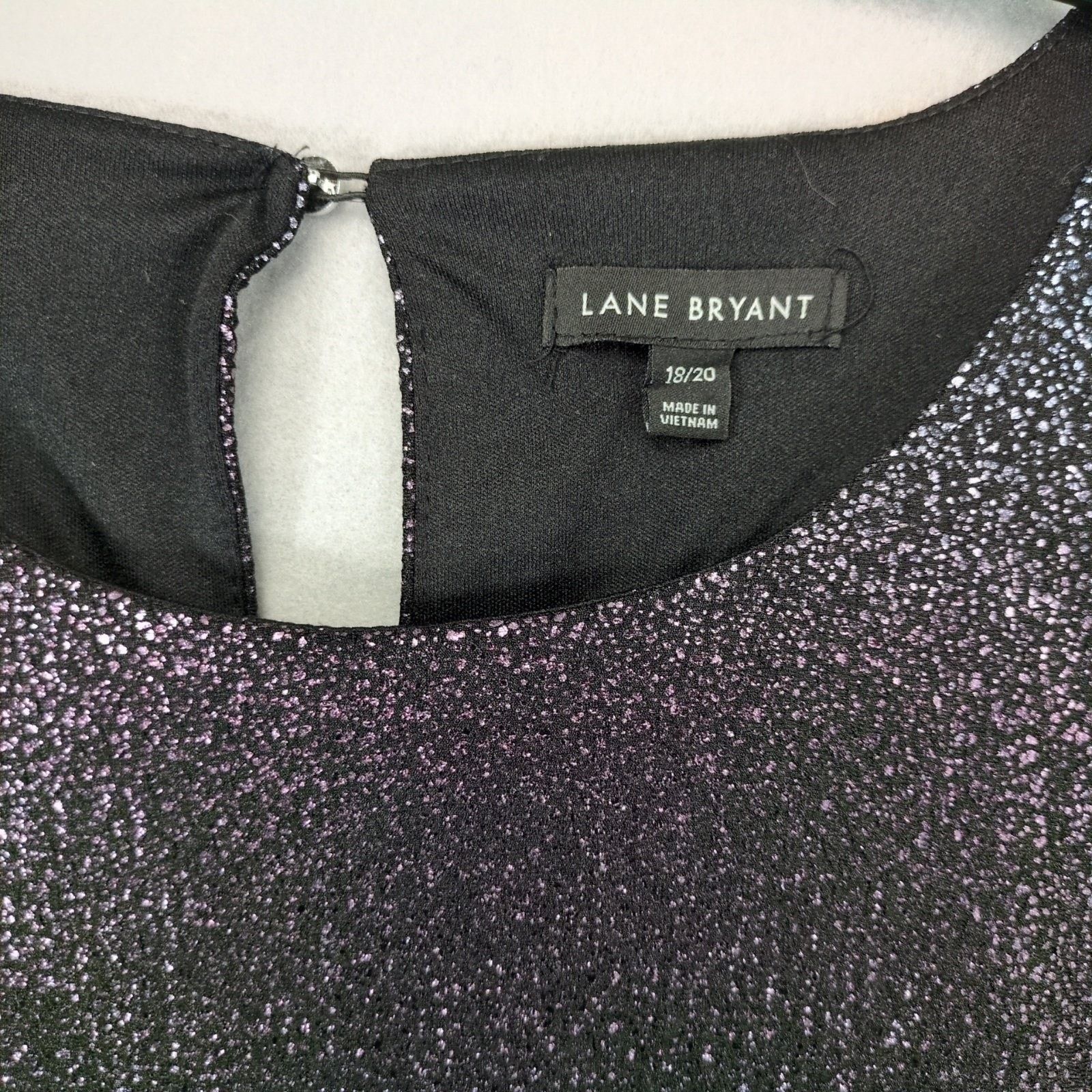 Other Lane Bryant Perfect Sleeve Purple Ombre Metallic Shift Dress Size XXL / US 16-18 / IT 52-54 - 3 Thumbnail
