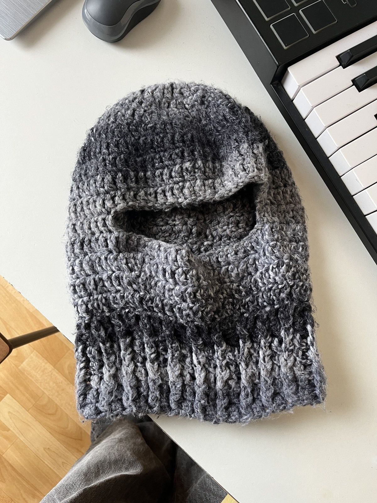 Handmade Grey Alpaca Wool Balaclava Handmade Size ONE SIZE - 1 Thumbnail