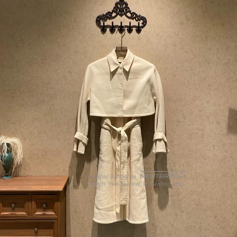 Loro Piana Loro Piana White Patched Cashmere Belted Coat Set Size XS / US 0-2 / IT 36-38 - 1 Thumbnail