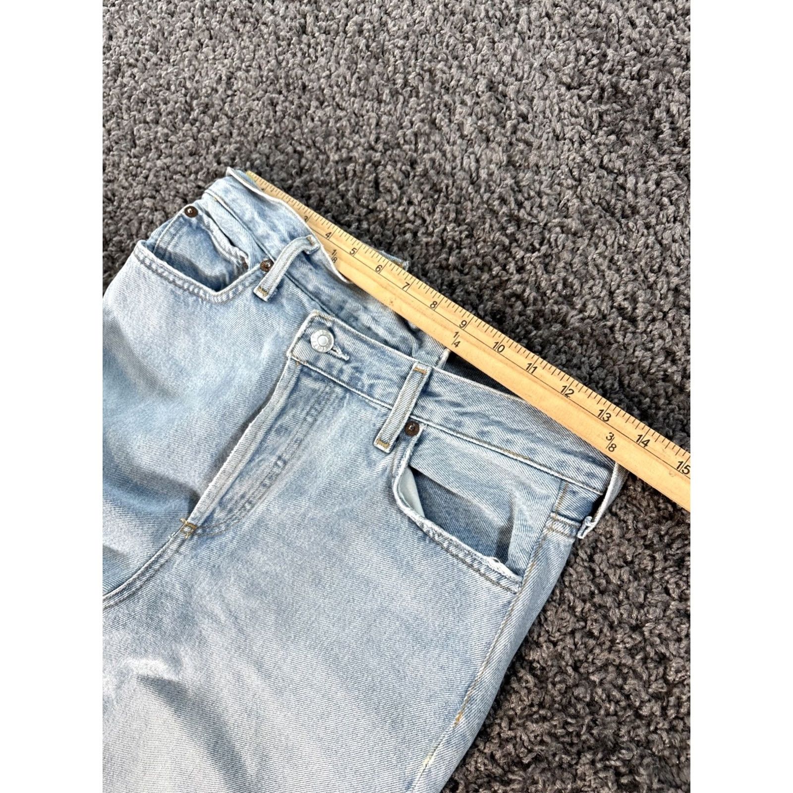 Agolde AGOLDE Jeans Women 27 Criss Cross Light Blue Denim 5-Pocket Straight Relaxed Vintage: No 90s City Bohemian Size 27" / US 4 / IT 40 - 4 Thumbnail