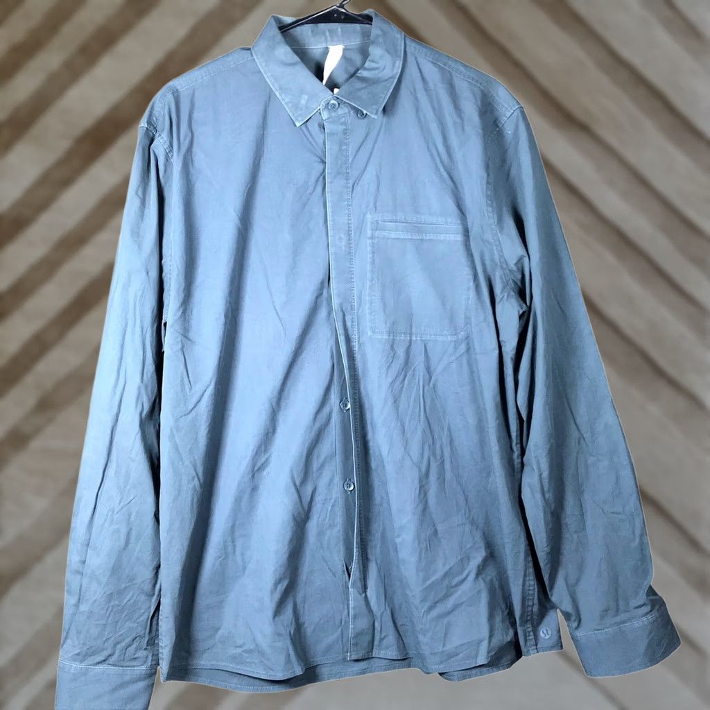Lululemon Lululemon Mens Shirt Gray Button-Down Long Sleeve Collared Athletic Stretch L Shirt Size US L / EU 52-54 / 3 - 1 Thumbnail