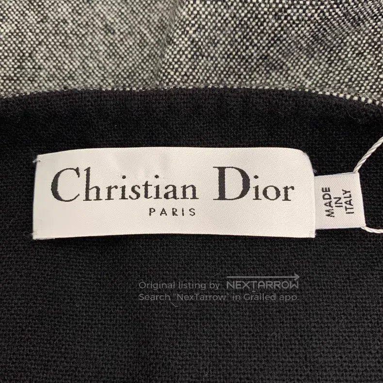 Dior Dior Gray striped woollen cloak shawl coat Size S / US 4 / IT 40 - 5 Thumbnail