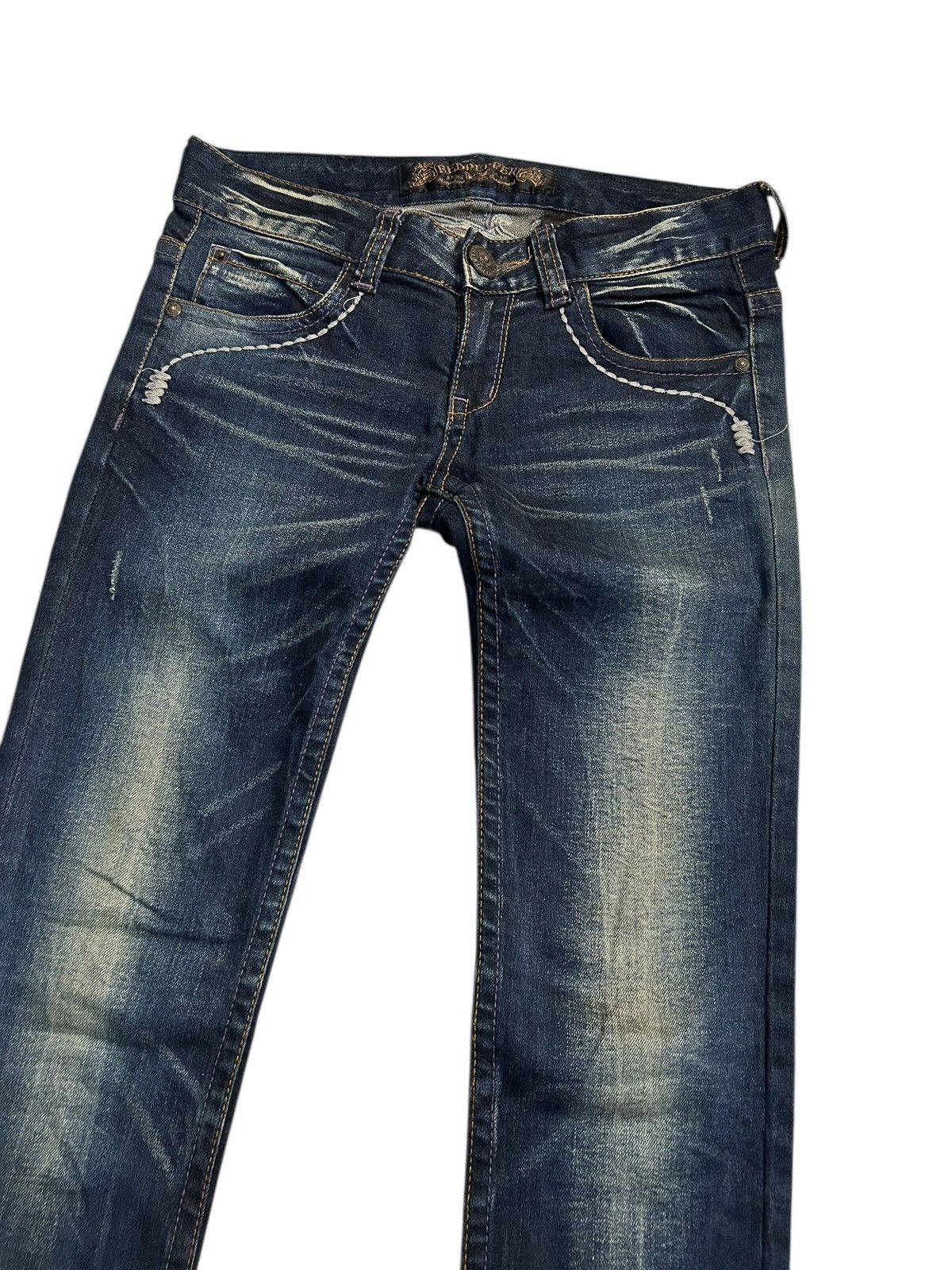 If Six Was Nine × KMRii × Le Grande Bleu (L.G.B.) Skull Red Pepper Japanese Punk Denim Jeans Size US 29 - 6 Thumbnail
