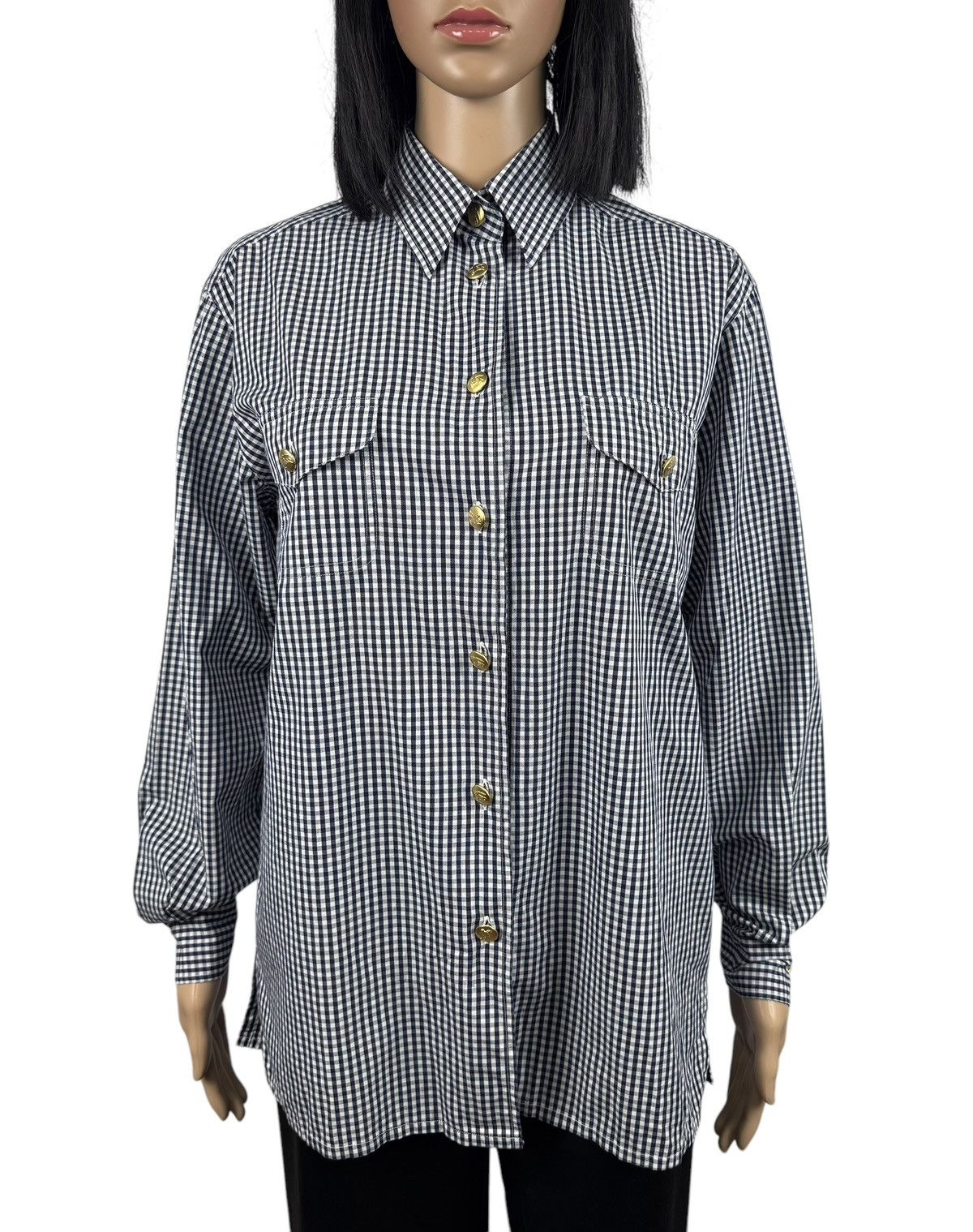 Burberry × Vintage Burberry Vintage Shirt Button Up Burberrys Gold Buttons Size M / US 6-8 / IT 42-44 - 2 Thumbnail