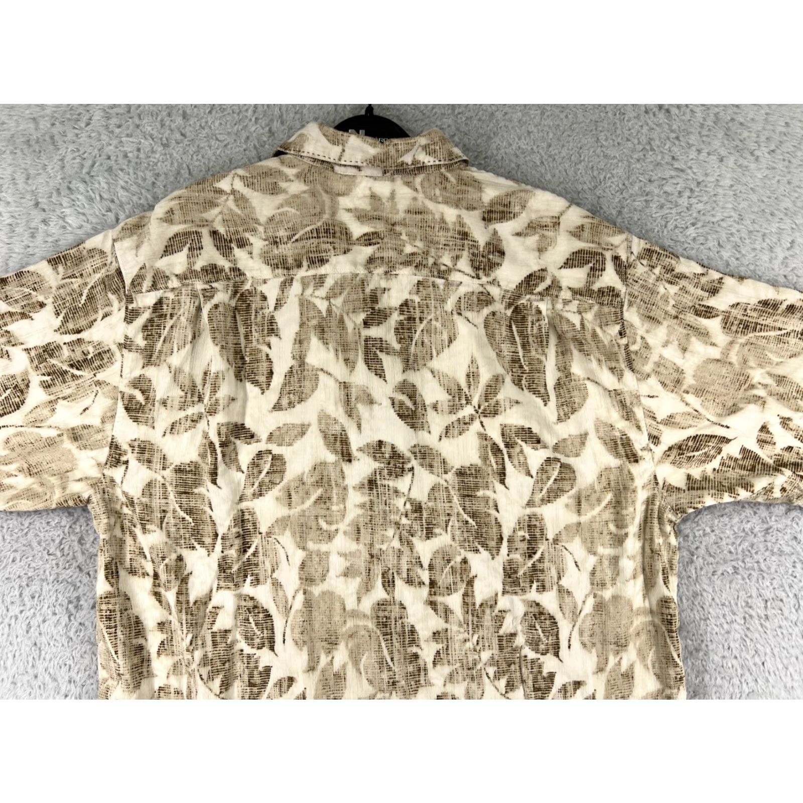 Tommy Bahama Tommy Bahama Shirt Mens Large Beige Leaf Pattern Hawaiian Camp Aloha Beach Resort Size US L / EU 52-54 / 3 - 6 Thumbnail