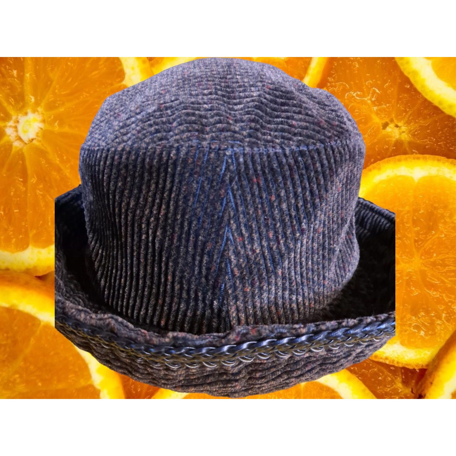 Other A Head Start Corduroy Brown Hat with Fancy Black Trim Stitch Size ONE SIZE - 2 Thumbnail