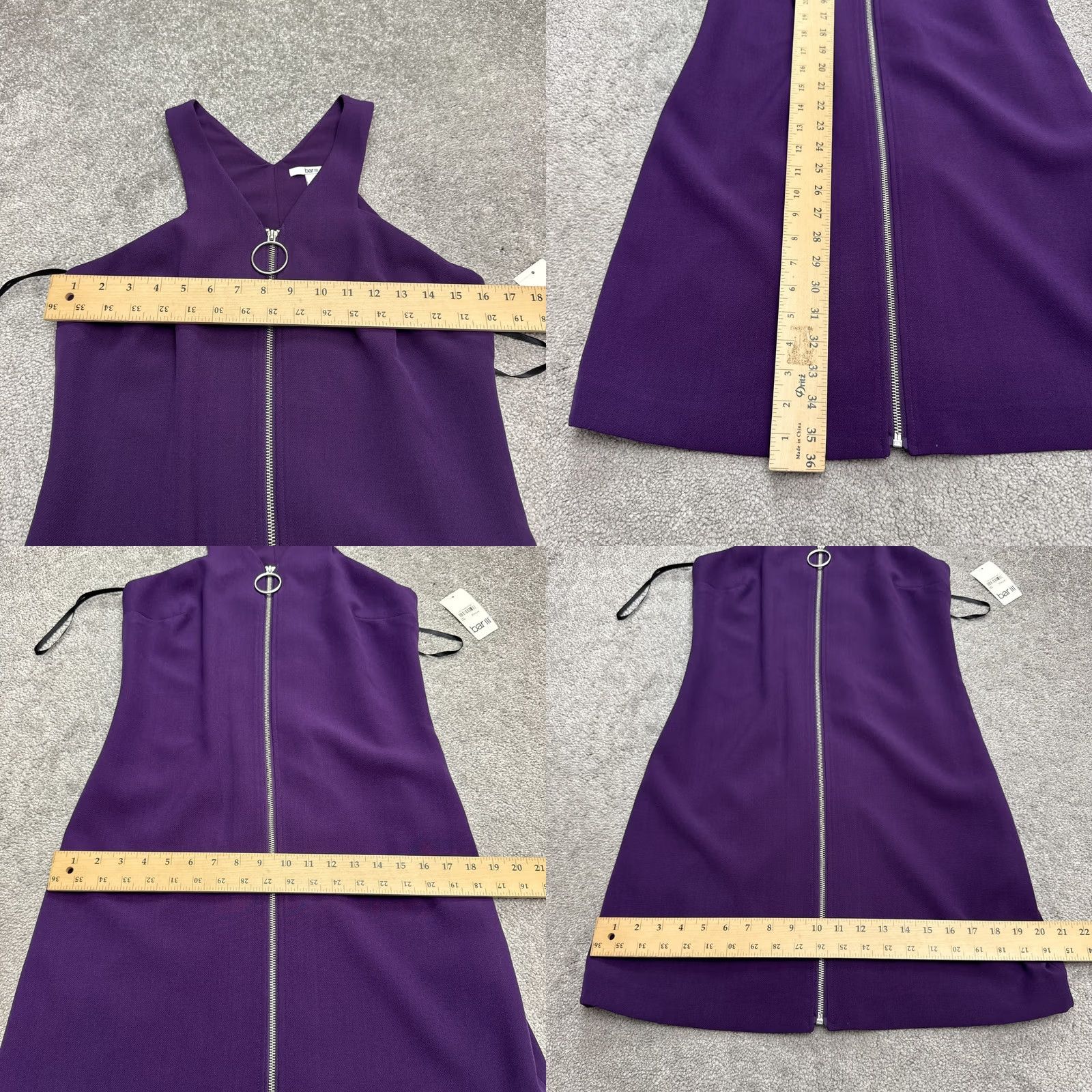 Bar III VINTAGE Bar III Purple Dynasty Halter Sheath Dress Womens M Full Zip Sleeveless NWT Size M / US 6-8 / IT 42-44 - 9 Thumbnail