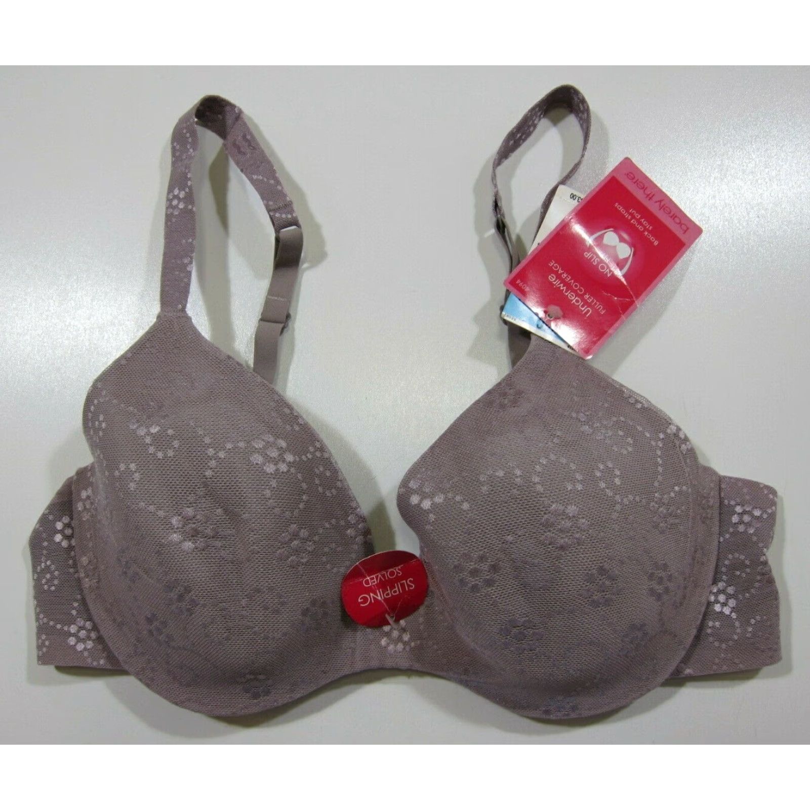 Vintage NWT Barely There No Slip Fit Purple Padded Molded Underwire Fuller Coverage 34C Size ONE SIZE - 2 Thumbnail