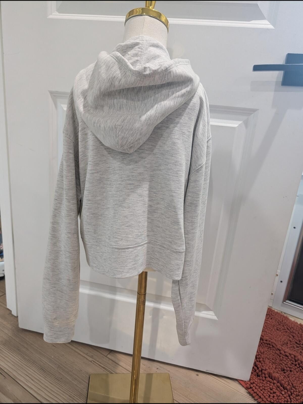 Zara Zara Heather Gray Hooded Zip Jacket with Navy Piping Size US XXS / EU 40 - 3 Thumbnail
