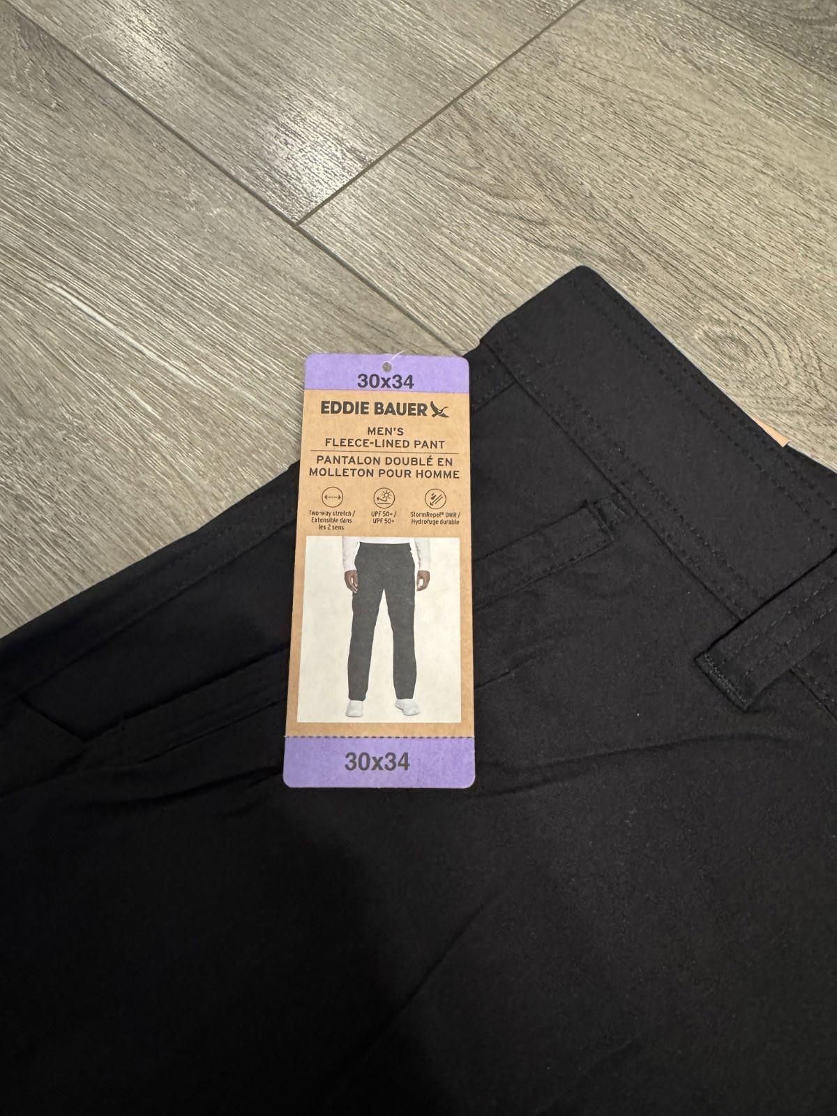 Eddie Bauer Eddie Bauer Men's Rainier Fleece Lined Pants Black 30x34 Size US 30 / EU 46 - 3 Thumbnail