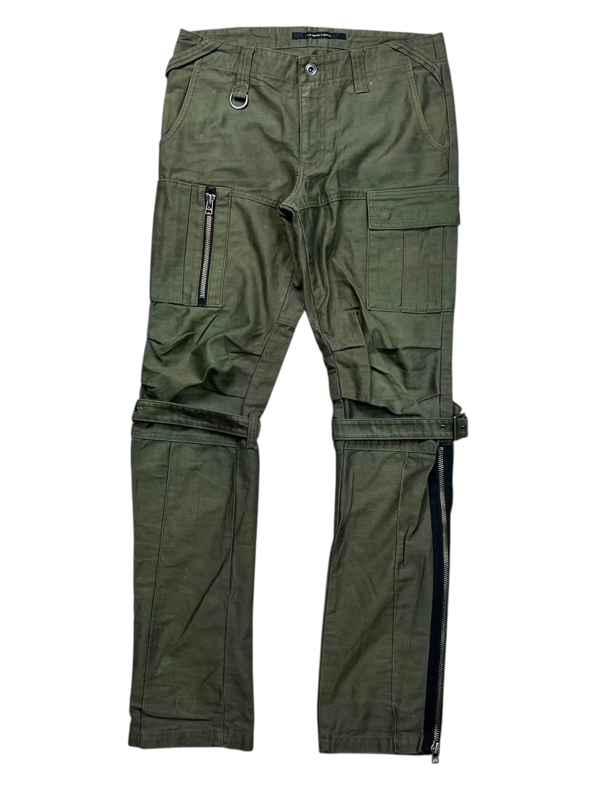 If Six Was Nine 2000s La Moda Libera - Bondage Flared Cargo Pants Size US 29 - 3 Thumbnail