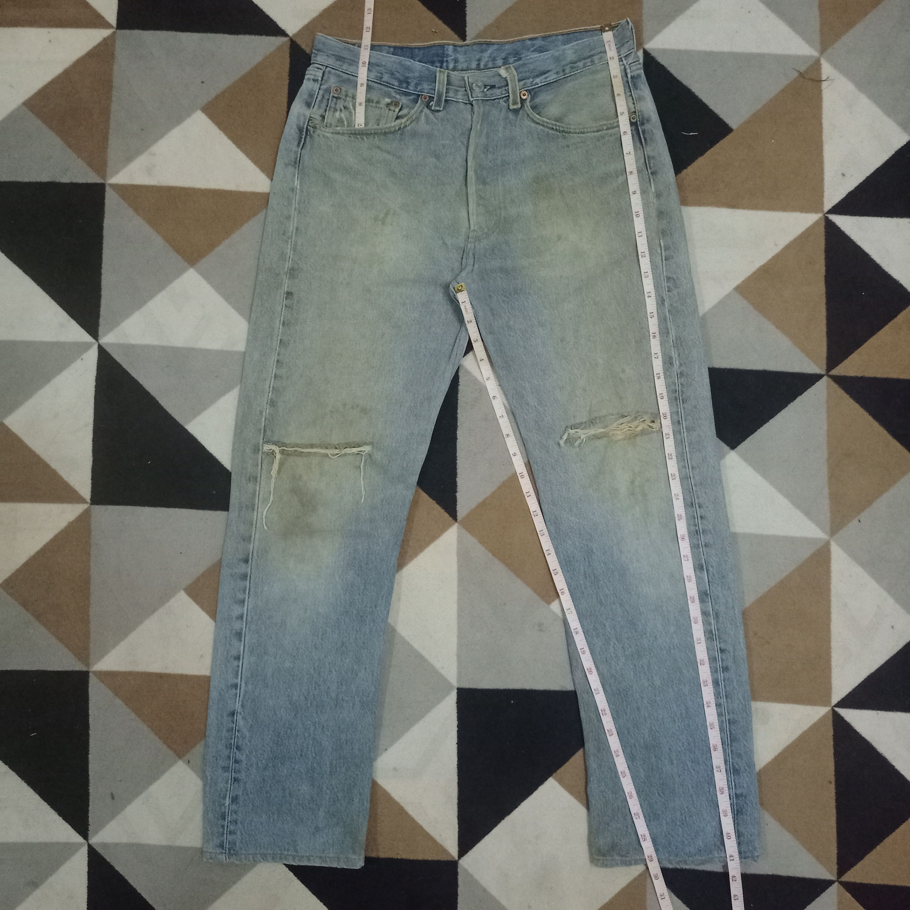 Levi's Vintage 90s Levis 501 Mud Wash Distressed Loose Jeans 32x29 Size US 32 / EU 48 - 11 Thumbnail