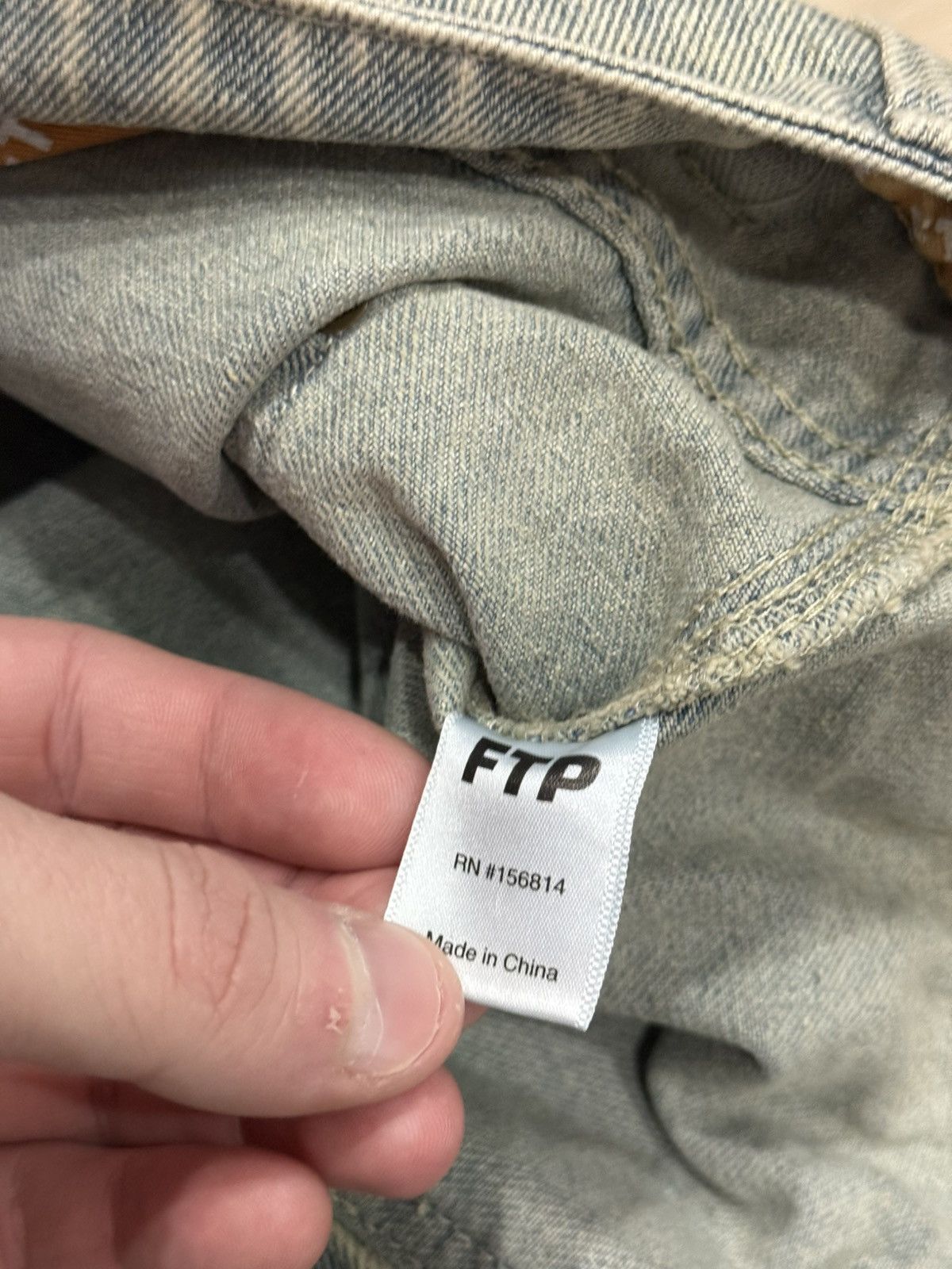 Fuck The Population FTP Frayed Denim Logo Carpenter Jeans Size US 36 / EU 52 - 7 Thumbnail