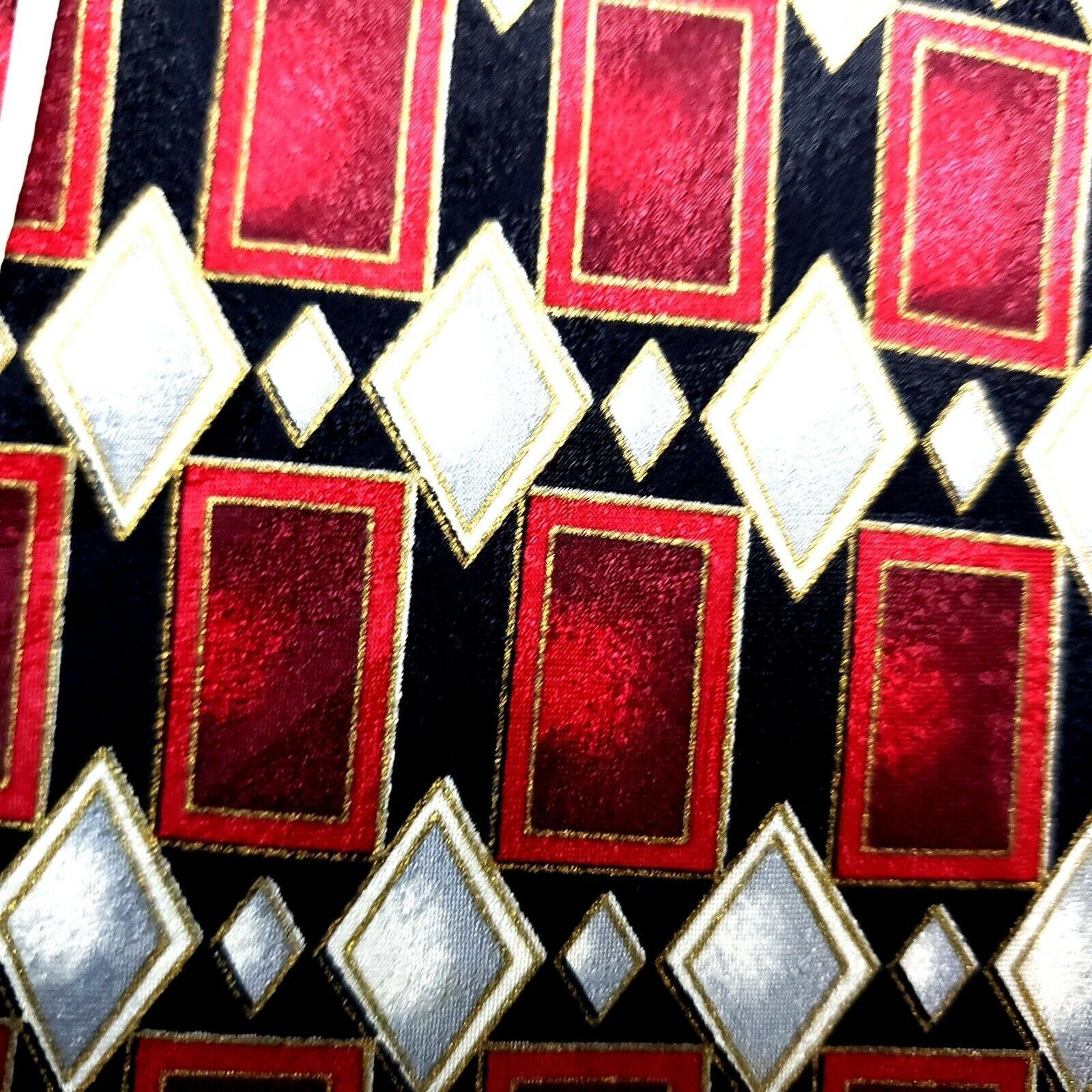 Savile Row Savile Row Red Silk Tie Geometric Abstract Classic Size ONE SIZE - 2 Thumbnail